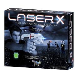 Laser X reprezinta o experienta cu totul noua si interesanta in materie de jocuri E ca si cand ai avea propria arena la tine acasa Laser X imbina tehnologia cu cele mai noi lucruri in materie de soft astfel ca jucatorii pot sa tinteasca usorVesta are un receiver special care tine scorul Dupa ce ai fost lovit de 10 ori ai fost eliminatLaser X poate fi jucat fie pe echipe fie poate fi setat pe modul rogue unde fiecare jucator e pe cont propriu Partea interesanta a 