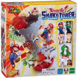 Ave&539;i grij&259; s&259; nu v&259; pierde&539;i echilibrul sau turnul va explodaJocul de indemanare Super Mario - Shaky Tower este un joc de echilibru potrivit atat pentru copii cat si pentru adulti Figurinele sunt asezate treptat si cu mare grija pe platforma turnului Daca un jucator va determina caderea mingii sau a uneia dintre figurine pierde jocul Jocul contine 7 figurine personaje Super Mario un turn  o  minge un 