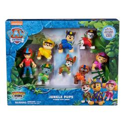 Creeaza-ti propria patrula a catelusilor Aventurile cateilor din jungla cu pachetul cadou cu figurine de colectie PAW Patrol Acest set de figurine de jucarie Patrula Catelusilor ii include pe Ryder si cateii sai PAWsome Chase Marshall Rocky Rubble Zuma Tracker si Skye figurine de actiune pe care nu le vei gasi nicaieri altundeva Acest set captivant de figurine de actiune este modul perfect de a aduce acasa toate personajele tale preferate din desenul animat Cu un design si un stil 