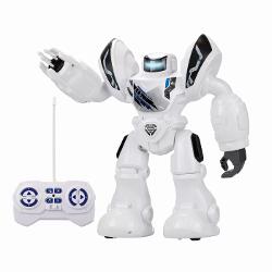 Robo Blast este un robot programabil care poate efectua pana la 20 de actiuni expresii faciale LED emite efecte sonore robotizate poate dansa pe melodiile instalate include posibilitatea de control cu miscarea mainilor si modul lupta prin care trage cu sagetiSetul contine 1 robot o telecomanda 3 sagetiVarsta recomandata 5 aniproducator Silverlit