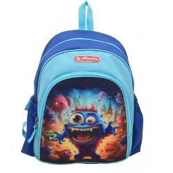 Rucsac Cool motiv Monster albastruIdeal pentru copii 3 – 6 aniGhiozdanele si rucsacurile Herlitz sunt singurele din Romania acreditate si recomandate de Societatea Romana de Pediatrie Au structura rezistenta atent captusita astfel incat sa asigure ergonomia distributia presiunii si greutatii in mod egal pe coloana precum si aerisirea spatelui si a umerilor Pozitia rucsacului este reglabila in functie de conformatia copilului – lucru extrem de important 