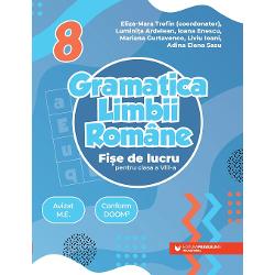 Gramatic&259; Fi&537;e de lucru pentru clasa a VIII-a este un auxiliar didactic realizat în conformitate cu programa &537;colar&259; în vigoare cu noua gramatic&259; &537;i cu DOOM3 Cartea cuprinde exerci&539;ii diverse care acoper&259; toate con&539;inuturile de la sec&539;iunea elemente de construc&539;ie a comunic&259;rii din programa de gimnaziu f&259;când leg&259;tura dintre gramatic&259; &537;i 