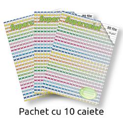 Pachet cu 10  Caiet A4 dictando 80 file hartie 70 g coperta color Super Caiet Casa TipograficaSuper Caiet recomandat la scoalaCaiet fabricat in Romania de foarte buna calitatea din hartie groasa de 70 gmp ce nu permite trecerea cernelii de pe o fila pe alta