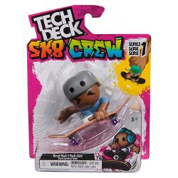 Învata cum sa faci fingerboarding cu noul Tech Deck Echipa Sk8  Fiecare pachet vine cu o placa Tech Deck si un membru al Echipei Sk8 pentru a incepe colectia Cu 6 figuri Echipa Sk8 de colectionat imbunatateste-ti abilitatile pentru a stapani miscari precum ollies si power slides Pune-ti membrul echipei de skateboarding pe puntea de skateboard si incepe sa exersezi Scaneaza codul QR pentru tutoriale video pentru a studia miscarile preferate Ia-ti Echipa Sk8 intr-o aventura cu 