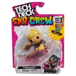 Învata cum sa faci fingerboarding cu noul Tech Deck Echipa Sk8  Fiecare pachet vine cu o placa Tech Deck si un membru al Echipei Sk8 pentru a incepe colectia Cu 6 figuri Echipa Sk8 de colectionat imbunatateste-ti abilitatile pentru a stapani miscari precum ollies si power slides Pune-ti membrul echipei de skateboarding pe puntea de skateboard si incepe sa exersezi Scaneaza codul QR pentru tutoriale video pentru a studia miscarile preferate Ia-ti Echipa Sk8 intr-o aventura cu 