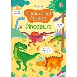 This eye-catching book is full of dinosaurs and other things to spot match count and talk about Animals in each scene offer readers specific fun challenges such as asking them to find a dinosaur in sunglasses and there is a row of pictures at the bottom of each page showing other things to spot and count including a little white mouse in each picture Children will enjoy the challenge whilst parents can be reassured that kids are practising essential 