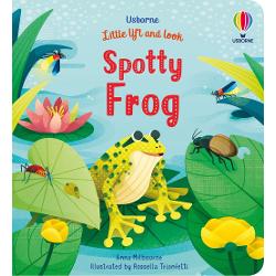 Where has the spotty frog gone now Very little children will love lifting the flaps to find the frog and follow her around the pond to meet all the other animals Discover a speedy fish a hungry heron five fluffy ducklings and lots of wiggly tadpoles as the spotty frog hops dives and swims around the pond