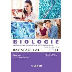 BIOLOGIE – ANATOMIE &536;I FIZIOLOGIE UMAN&258; GENETIC&258; &536;I ECOLOGIE UMAN&258; pentru clasele a XI-a &537;i a XII-a – propune o modalitate complex&259; de preg&259;tire a elevilor pentru sus&539;inerea cu succes a examenului de Bacalaureat &537;i con&539;ine• sinteze teoretice cu desene exemplificatoare care faciliteaz&259; fixarea no&539;iunilor acumulate în decursul ultimilor doi ani de studiu;• 65 de teste cu modele de 