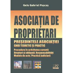 Cartea vizeaz&259; reprezentantul legal al asocia&539;iei de proprietari pre&537;edintele asocia&539;iei fiind un bun ghid pentru tot ceea ce reprezint&259; activitatea desf&259;&537;urat&259; în cadrul asocia&539;iei Sunt abordate aspecte care &539;in de modul în care este ales pre&537;edintele înregistrarea calit&259;&539;ii de reprezentant legal la grefa instan&539;ei obliga&539;iile &537;i responsabilit&259;&539;ile posibilit&259;&539;ile 