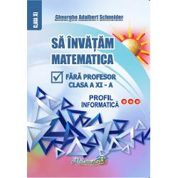 Lucrarea de fa&355;&259; a fost elaborat&259; conform programei &537;colare apro-bat&259; de MINISTERUL EDUCA&538;IEI NA&538;IONALE prin OMECT nr 3252  13022006 &537;i vine în întâmpinarea unui stil de înv&259;&539;&259;mânt modern u&537;or pl&259;cut prin care studiul matematicii s&259; se realizeze într-un mod atr&259;g&259;torÎn mod special lucrarea se adreseaz&259; elevilor de clasa a XI 