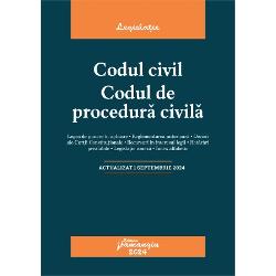 Codul civil Codul de procedura civila reuneste textele la zi ale celor doua legi in vigoare in materie civila si de procedura civila oferind o baza teoretica de studiu practicienilor cadrelor didactice studentilor dar si tuturor celor implicati in interpretarea si aplicarea acestor dispozitiiLa finalul fiecarui articol al celor doua coduri sunt indicate cu caractere italice textele corespondente din actele normative care au fost abrogate si al 