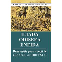 Iliada Odiseea Eneida repovestire pentru copii-George AndeescuCeea ce numim mitologie antica este ceea ce batranii le povesteau copiilor Felul in care ne-a parvenit mitologia se datoreaza marilor scriitori clasici Homer Hesiod Vergiliu etc Trasatura distinctiva a mitologiei tine tocmai de statutul de poveste in care intotdeauna se intampla evenimente exceptionale si care nu propune vreo explicatie teoreticaDe teorie se ocupa tratatele filosofice sau istorice 