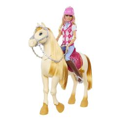 Papusa Barbie Mysteries The Great Horse Chase Malibu cu haine de calarie si accesorii este un set unic si captivant care aduce emotia aventurii de calarie la viata Acest set prezinta indragita Barbie Malibu imbracata in tinute elegante de calarie si echipata cu toate elementele esentiale pentru un mister captivant de urmarire a cailor Ansamblul ei include o jacheta de calarie croita pantaloni de calarie eleganti si o pereche de cizme inalte toate concepute in culori vibrante si modele la 