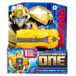 Experimentati originile epice ale robotilor legendari Transformers cu aceasta figura de actiune Transformers One Cog Changer Bumblebee Aceasta figura de 4 inci 10 cm se transforma din modul robot in modul masina Cybertronian intr-un singur pas Are o functie de blocare a rotilor pentru a-si limita capacitatea de conversie pana cand il deblocati Glisati in jos panoul de pe pieptul figurii Transformers apasati roata iar figura se transforma automat dintr-un robot in modul alt Conversie 