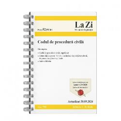 Despre lucrareDe la ultima edi&539;ie a lucr&259;rii a intervenit o modificare legislativ&259; relevant&259; respectiv actualiz&259;rile aduse prin Legea nr 1392024 pentru modificarea art 331 alin 1 din Legea nr 1342010 privind Codul de procedur&259; civil&259; MOf nr 448 din 15 mai 2024 &537;i prin Legea nr 2142024 privind utilizarea semn&259;turii electronice a m&259;rcii temporale &351;i prestarea serviciilor de încredere bazate pe acestea 