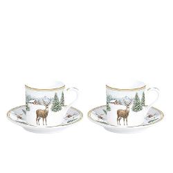 Set cu 2 cesti de portelan White Forest 75 ml Easy Life R0169whif