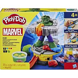 Activati imaginatia copiilor cu setul de joaca Play-Doh Marvel Hulk Smash &amp Squish Aceasta jucarie Hulk include o figura de actiune Hulk plina de 127 cm si accesorii minunate Play-Doh care le permit copiilor sa joace povesti epice Utilizati presa Play-Doh de 360 &8203;&8203;de grade pentru a modela rezervoare Play-Doh camioane un MODOK figura grinzi in I tevi si multe altele Echipati figurina Hulk cu costumul sau de putere astfel incat sa poata sparge si strivi formele 