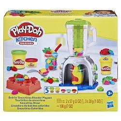 Joaca-te pe masura imaginatiei tale cu acest set de joaca Play-Doh Swirlin&39 Smoothies cu blender Acest set de joaca Play-Doh cu mancare pentru copiii cu varsta de la 3 ani in sus le permite sa creeze fructe si legume de jucarie pe care le vor introduce in blender si le vor amesteca si transforma in smoothie-uri de jucarie super colorate si cand vine vorba de decorare singura limita este imaginatia copiilor Frisca Play-Doh roz De ce nu Capsuni galbene de jucarie Desigur Broccoli 