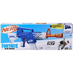 Blasterul Nerf Fortnite Blue Shock este inspirat de echipamentul folosit in Fortnite si vine in invelisul Blue Shock din jocul videoAcesta include un cod bonus care iti permite sa deblochezi The Beat Wrap in joc pentru a-ti personaliza echipamentul onlineArata-te cu Wrap-ul cool al blasterului si arata-le adversarilor tai ca ai abilitatile rapide ca fulgerul pentru a prelua conducerea in orice joc NerfDa putere in bataliile tale cu acest blaster Nerf motorizat care lanseaza 10 sageti la 