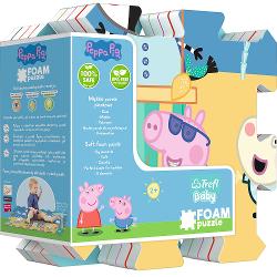 Puzzle de podea Peppa Pig Summer cu piese mari din spuma conceput special pentru cei mici Culorile vibrante si formele prietenoase incurajeaza copiii sa se joace Puzzel-ul contine 8 parti mari moi colorate usor de spalat si pot fi folosite pentru a construi forme 3D de ex Cub sau cutie Poate fi folosit si ca covor de joaca Puzzle-ul din spuma dezvolta imaginatia copiilor si ii ajuta pe copii sa invete culorile si formele Sunt fabricate dintr-un material netoxic fara BPA  Dimensiunea 