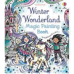 Filled with wintry whimsy from ice-skating unicorns to snow castles northern lights and other fantastical delights Use the brush provided to sweep water over the designs and festive colours magically appear A mess-free way to keep children busy in the holidays Simply tuck the waterproof back flap under each page as its painted to stop water from seeping through to the rest of the book