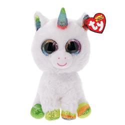 Jucarie de plus TY Beanie Boos - Pixy unicorn alb 24 cm TY37157