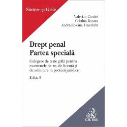 Culegerea de teste gril&259; are menirea de a-i sprijini pe participan&539;ii la diferitele examene ce presupun însu&537;irea unor cuno&537;tin&539;e de Drept penal Partea special&259; Cum nu exist&259; examene ideale preg&259;tirea trebuie adaptat&259; examenelor concrete indiferent cât de bine sau de r&259;u sunt acestea concepute Ca atare grilele prezentate în culegere nu reprezint&259; decât un simplu „teren de antrenament pentru 