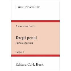 Cursul cuprinde o analiza &537;tiin&539;ifica &537;i aprofundata a Par&539;ii speciale a dreptului penal din perspectiva actualului Cod penal dar &537;i a numeroase legi speciale Demersul vizeaza examinarea infrac&539;iunilor prin prisma aspectelor de teorie &537;i practica judiciara dar &537;i a jurispruden&539;ei Cur&539;ii Constitu&539;ionale &537;i a Cur&539;ii Europene a Drepturilor OmuluiEdi&539;ia 8 are în vedere noile modificari 