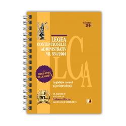 Legea contenciosului administrativ nr 5542004legislatie conexa si jurisprudentaNoiembrie 2024 EDITIE SPIRALATA CuNOI SPETE RELEVANTE Prezenta lucrare ajunsa la editia a 8-a revizuita si spre deosebire de editiile anterioare in format cu spira tiparita pe hartie alba de calitate superioara cuprinde Legea contenciosului administrativ nr 5542004; OUG nr 272003 privind procedura aprobarii tacite; OG nr 272002 