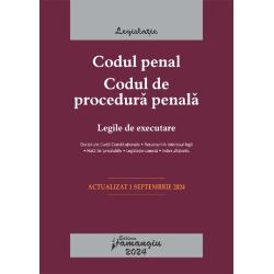 Codul penal Codul de procedura penala Legile de executare reuneste cele doua coduri penale in vigoare si pe langa acestea cuprinde si cele doua legi de executare a pedepselor a masurilor privative si neprivative de libertate – Legile nr 253 si nr 254 din 2013De asemenea Codul penal Codul de procedura penala Legile de executare prezinta pe langa textele consolidate ale codurilor deciziile Curtii Constitutionale prin care s-a constatat neconstitutionalitatea unor 