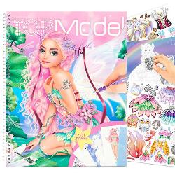 Cartea de colorat FANTASY de la TOPModel are totul pentru a da aripi imagina&539;iei taleContine78 de pagini de  figurine de colorat &537;i aplicat autocolante si 2 foi pline de autocolante precum &537;i un &537;ablon pentru modelele