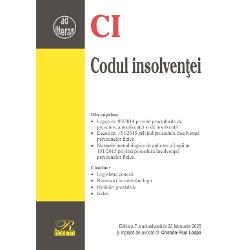 Din cuprins Legea nr 852014 privind procedurile de prevenire a insolven&539;ei &537;i de insolven&539;&259;;Legea nr 1512015 privind procedura insolven&539;ei persoanelor fizice;HG nr 4192017 pentru aprobarea Normelor metodologice de aplicare a Legii nr 1512015 privind procedura insolven&539;ei persoanelor fizice  Jurispruden&539;a obligatorie fost actualizat&259; 