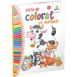 „Cartea de colorat cu animale” încurajeaz&259; copilul s&259; coloreze cele mai simpatice animale domestice &537;i s&259;lbatice Formatul mare desenele cu contururi precise &537;i catrenele amuzante fac coloratul mult mai distractiv &537;i interesant