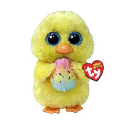 Jucarie de plus TY Beanie Boos - MARIGOLD pui galben 15 cm TY37370