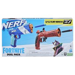 Acest super set Nerf Fortnite reuneste 2 blastere Nerf inspirate din echipamentul folosit in jocul Fortnite si 6 proiectile din spuma Nerf Elite Blasterul Flint-Knock are amorsare cu ciocan si trage un proiectil iar blasterul LP are amorsare cu tragere inapoi si elibereaza un proiectil Ambele blastere Nerf sunt usor de utilizat si gata de joaca in 3 pasi simpli &Icircncarcati frontal un proiectil amorsati si apasati pe tragaci Acum sunteti gata sa aduceti in realitate distractia din 