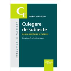 Daca va pregatiti pentru admiterea in notariat cel mai bine este sa va testati cunostintele rezolvand subiectele reale care se dau la aceste concursuri si exameneLucrarea Culegere de subiecte pentru admiterea in notariat vine in sprijinul candidatilor la concursul sau examenul de dobandire a calitatii de notar stagiar dar si a studentilor care doresc sa dobandeasca o intelegere timpurie a formei de organizare a gradului de dificultate a cerintelor si bibliografiei necesare 