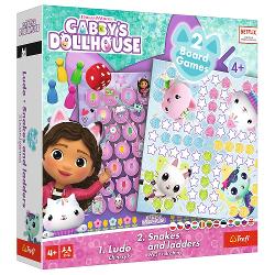 DreamWorks Gabby&39s House 2in1 Ludo si Serpisori &amp Scari Distractie dubla in lumea magica a lui Gabby Intra in universul fermecat al lui Gabby si al prietenilor ei cu acest joc de societate 2in1 care imbina doua dintre cele mai indragite jocuri clasice Ludo si Serpisori si Scari Cu un design vesel si plin de culoare inspirat din seria animata Gabby&rsquos Dollhouse de la DreamWorks acest joc este perfect pentru cei mici si pentru intreaga familie 2 jocuri clasice intr-unul 