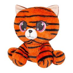 Plus Pisica cu Imprimeu Tigru de 25 cm este o jucarie salbatica si pufoasa Aceasta pisicuta din plus cu imprimeu de tigru este perfecta pentru micii aventurieri si iubitorii de animale exotice Moale dragalasa si usor de imbratisat pisica aduce un strop de salbaticie si multa bucurie in orice camera de copil