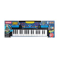 Winfun Orga Electronica este un jucarie muzicala ideala pentru cei mici Are 37 de clape cu lumina intermitenta 5 selectii de instrumente 4 sunete de tobe si 5 ritmuri de dans pentru a adauga un plus de distractie Copiii se pot distra cu melodiile demonstrative si efectele sonore speciale incluse Orga este echipata cu functii de inregistrare oprire si redare astfel incat cei mici pot crea propriile lor melodii Cu un design colorat si usor de utilizat aceasta orga ajuta la dezvoltarea 