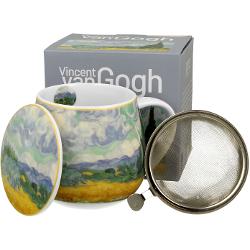 Can&259; cu infuzor &537;i capac WHEAD FIELD inspirat&259; de V van Gogh parte a seriei Art Gallery  realizat&259; din por&539;elan de calitate superioara caracterizat&259; printr-o culoare alb-crem elegant&259; &537;i natural&259; cu o str&259;lucire delicat&259; precum &537;i o durabilitate excep&539;ional&259;Perfect pentru prepararea infuziilor &537;i a ceaiului aromat 