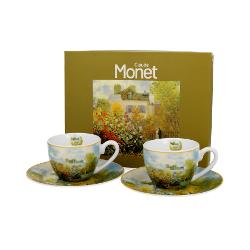 Set cu dou&259; ce&537;ti de espresso cu farfurioare THE GARDEN AT ARGENTEUIL inspirate de C Monet parte a seriei Art Gallery  realizate din por&539;elan de calitate superioar&259; caracterizate printr-o culoare alb-crem elegant&259; &537;i natural&259; cu o str&259;lucire delicat&259; precum &537;i o durabilitate excep&539;ional&259;Setul este decorat cu o reproducere a tabloului 