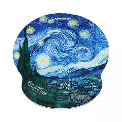 Mouse pad cu pern&259; pentru încheietura mâinii –Van Gogh – Noapte înstelat&259; 22x25 cmTransform&259;-&539;i spa&539;iul de lucru într-un col&539; de inspira&539;ie cu acest mouse pad artistic decorat cu faimosul tablou Noapte 