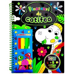 Dinozauri de catifea - Cu 3 carioci neon