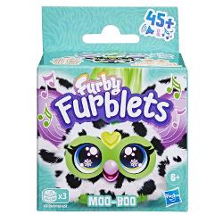 Mini prieteni pufosi Furby cu personalitati puternice Peste 45 de efecte speciale in fiecare Fiecare Furblet are propria voce si personalitate unica Vorbeste limba Furbish si cantati impreuna Jucariile Furblet interactioneaza de asemenea cu marele Furby se vinde separat Gama de 6 fiecare se vinde separat Furbys poate fi mic dar cu siguranta are propria lui personalitate Fiecare dintre cei 6 Furby se remarca in felul sau - are propria voce si aspect care corespunde stilului muzical 