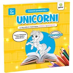 Crezi ca ai o imaginatie bogata Hai sa vedem Colectia Creeaza povesti cu a fost special gandita pentru a dezvolta atat creativitatea si simtul cromatic cat si imaginatia impreuna cu abilitatea de a compune povesti Coloreaza desenele si continua aventurile personajelor de poveste Scrie-le sau inregistreaza-le si impartaseste-le parintilor colegilor sau prietenilor apoi afla parerea lor Care este cea mai reusita poveste a 