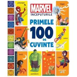 Fiecare c&259;l&259;torie are un început În paginile c&259;r&539;ii Primele 100 de cuvinte ve&539;i g&259;si personaje Marvel încânt&259;tor ilustrate prezentând 100 de lucruri din via&539;a de zi cu zi pentru a-i ajuta pe cei mici s&259; fac&259; leg&259;tura între cuvinte &537;i semnifica&539;iile lor