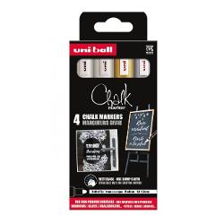Vârf Rotund 18-25mm - Creeaz&259; Mesaje &537;i Desene Precise &537;i ColorateMarkerul cu cret&259; UNI Chalk PWE-5M este perfect pentru a-&539;i exprima creativitatea pe table negre table verzi whiteboard-uri sticl&259; plastic metal &537;i alte suprafe&539;e lucioase Cu un vârf rotund de 18-25mm &537;i o varietate de culori vibrante acest marker cu cret&259; lichid&259; este ideal pentru pub-uri restaurante &537;coli sau pentru 