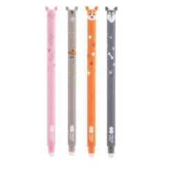Roller cu cerneal&259; termosensibil&259;Textul se &537;terge prin frecare cu guma de la cap&259;tul instrumentului de scris4 modele de roller tatuate în culori atractive cu design de anim&259;lu&539;e domestice gata de colec&539;ionatGrosime scriere 05 mmCuloare albastru cristalVârf roller bullet tip – scriere apropiat&259; de 07 mm