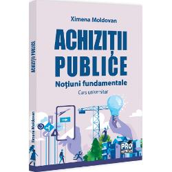 Lucrarea Achizitii publice Notiuni fundamentale Curs universitar urmareste sa prezinte intr-o maniera abordabila un domeniu esential pentru buna functionare a institutiilor publice si viata comunitatilor sociale din Romania domeniu cu impact direct asupra cheltuielilor publice si calitatii serviciilor pe care statul le ofera Structurat pe sase capitole cursul are ca scop introducerea in mecanismul procedurilor de achizitie publica 