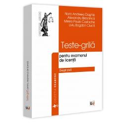Despre lucrare Prezenta culegere de teste-grila vine în ajutorul studen&539;ilor afla&539;i în cautarea unui instrument de lucru pentru însu&537;irea si aprofundarea materiei dreptului civil fiind utila pentru pregatirea deopotriva a examenelor de an si a celui de finalizare a studiilor licen&539;a Din ansamblul materiei au fost selectate cele mai des întâlnite institu&539;ii care se regasesc &537;i 